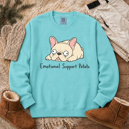 Custom Frenchie Derp Potato Unisex Sweatshirt Chalky Mint