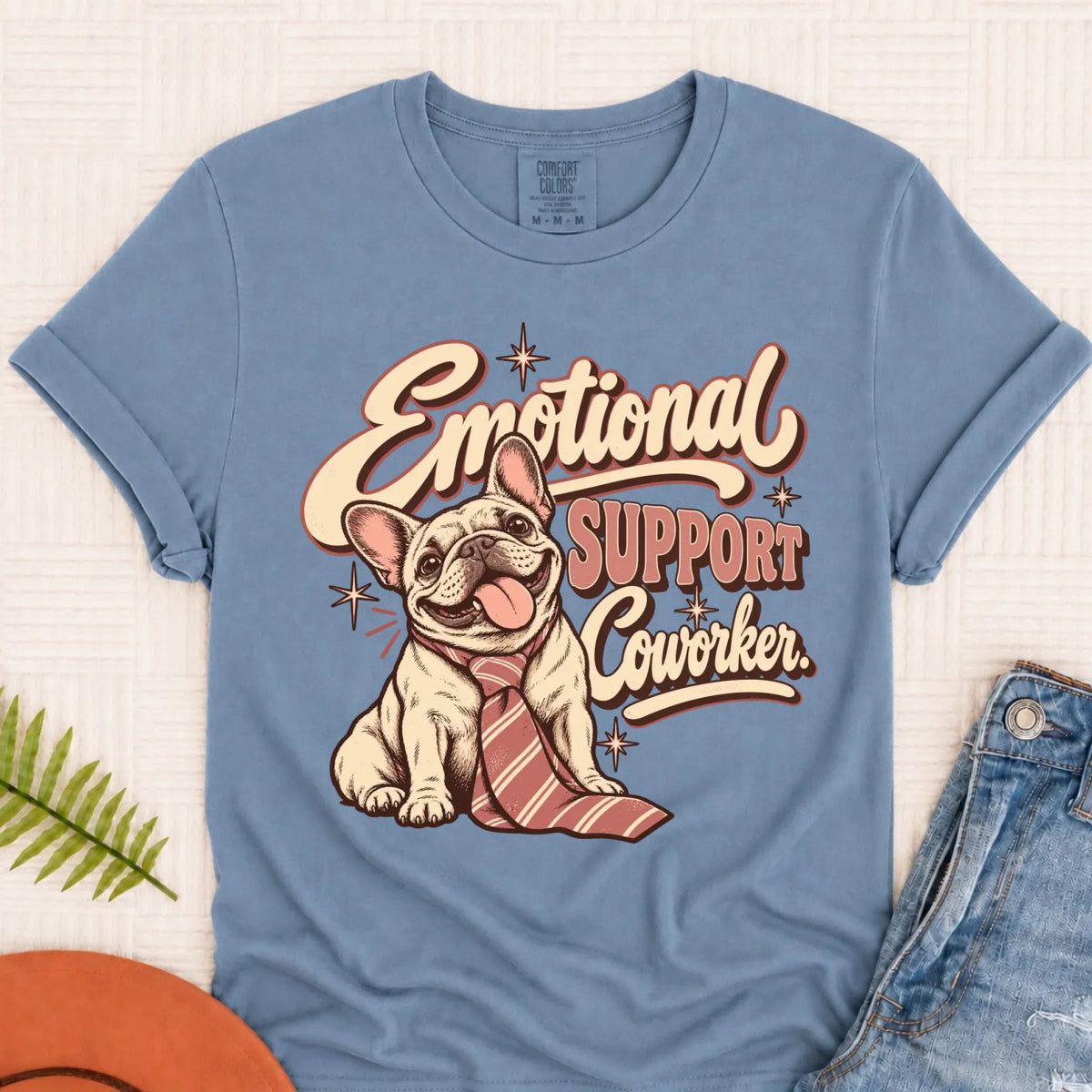 Customizer Monster Dark 1717 / Blue Jean / S Custom Frenchie Emotional Support Coworker Unisex TShirt