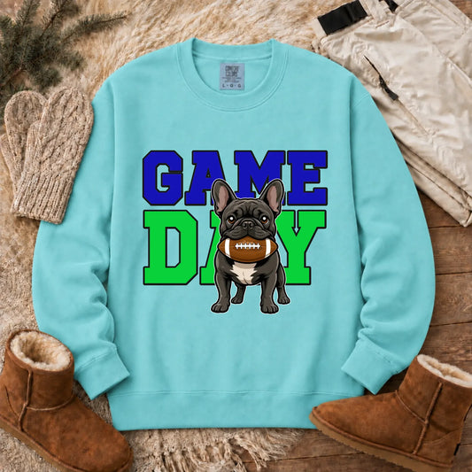 Sweatshirt Chalky Mint / S Custom Frenchie Football Game Day Unisex Sweatshirt