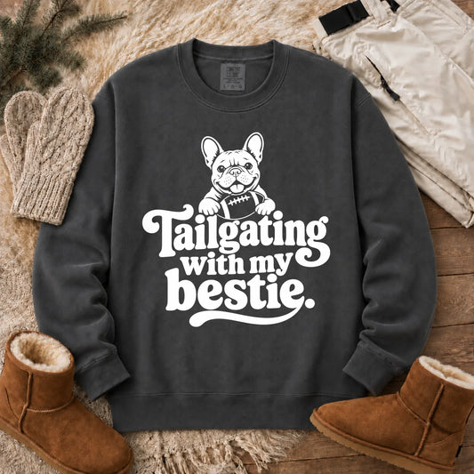 Custom Frenchie Football Tailgating Unisex Sweatshirt Pepper