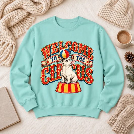 Custom Frenchie Funny Circus Unisex Sweatshirt Chalky Mint