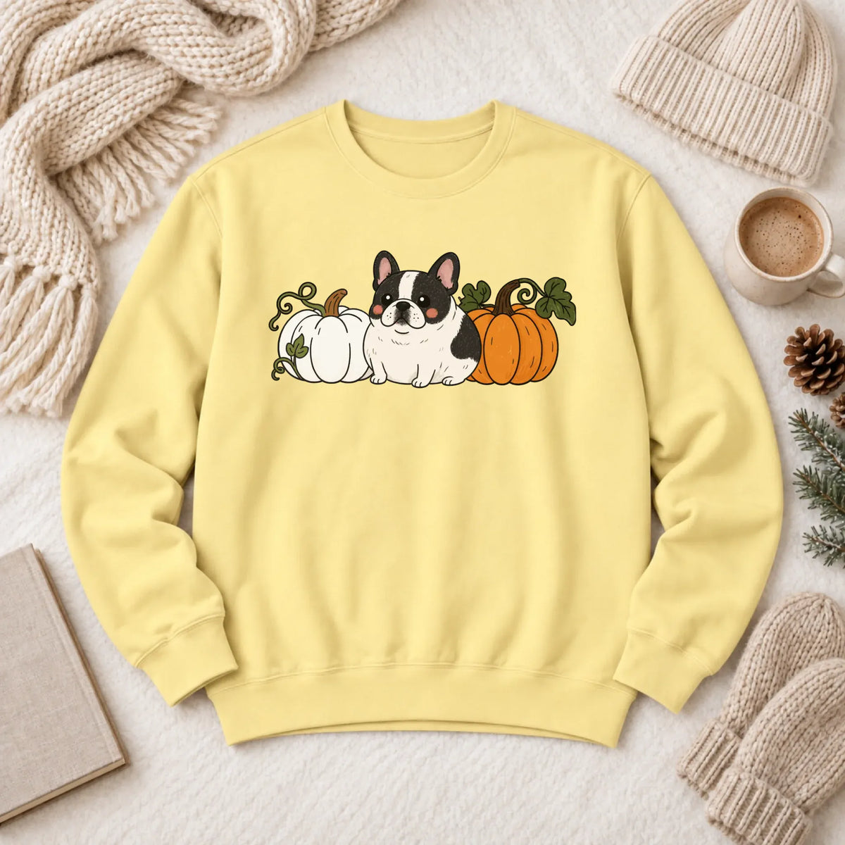 Custom Frenchie Funny Pumpkin Fall Unisex Sweatshirt Butter