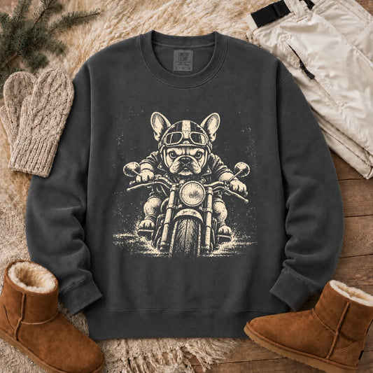 Sweatshirt Pepper / S Custom Frenchie Motorcycle Biker Unisex Sweatshirt