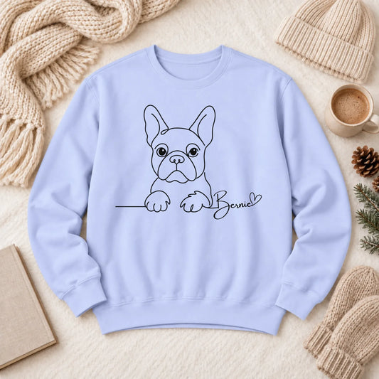 Custom Frenchie Name Minimalist Unisex Sweatshirt Hydrangea