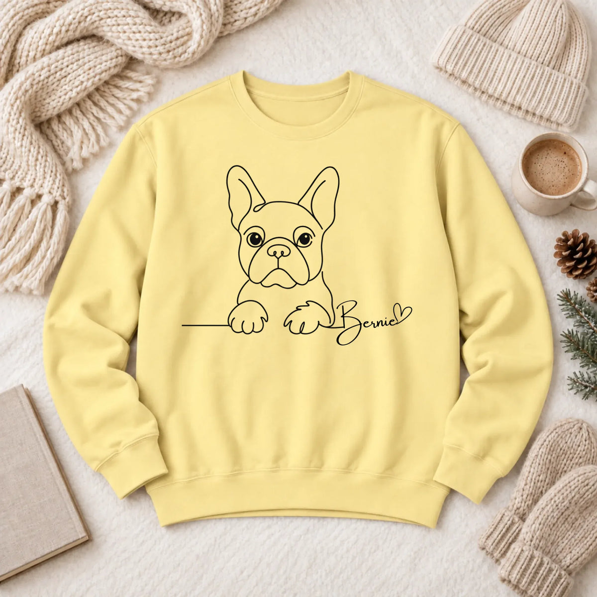 Custom Frenchie Name Minimalist Unisex Sweatshirt Butter