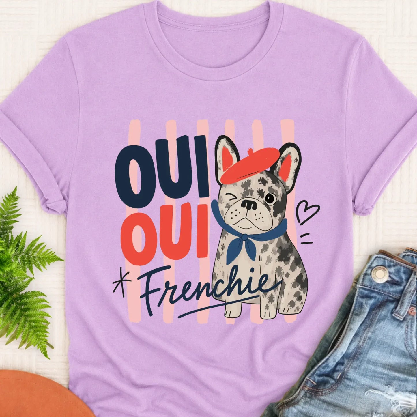 T-Shirt Orchid / S Custom Frenchie Oui France Unisex Tshirt