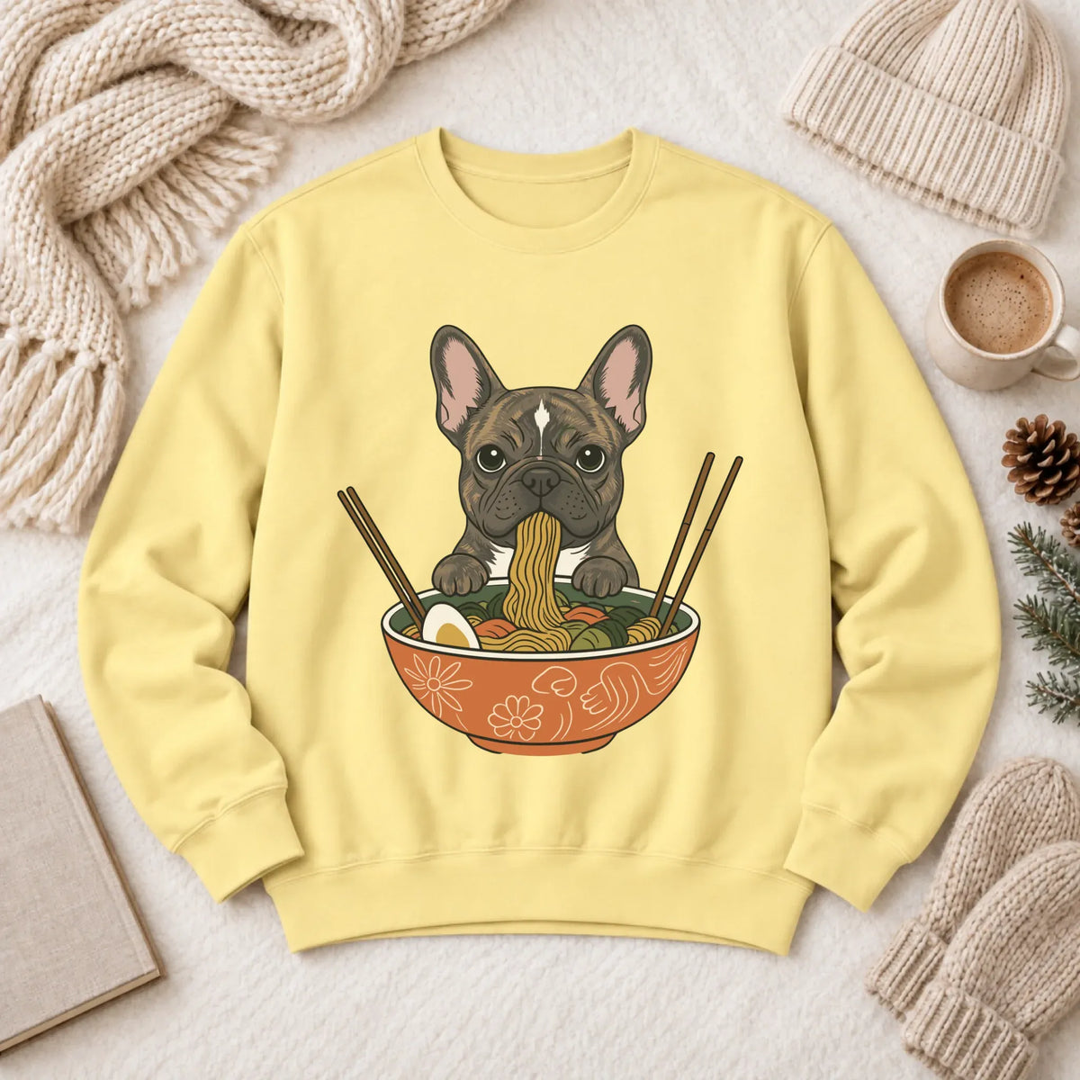 Custom Frenchie Ramen Noodles Unisex Sweatshirt - Sweatshirt - Good Girl John