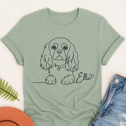 Custom King Charles Cavalier Name Unisex TShirt Bay