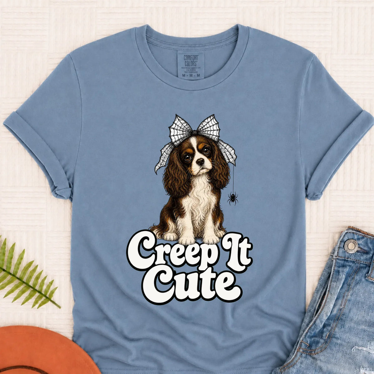 Custom Cavalier Cute Halloween Unisex Tshirt Blue Jean