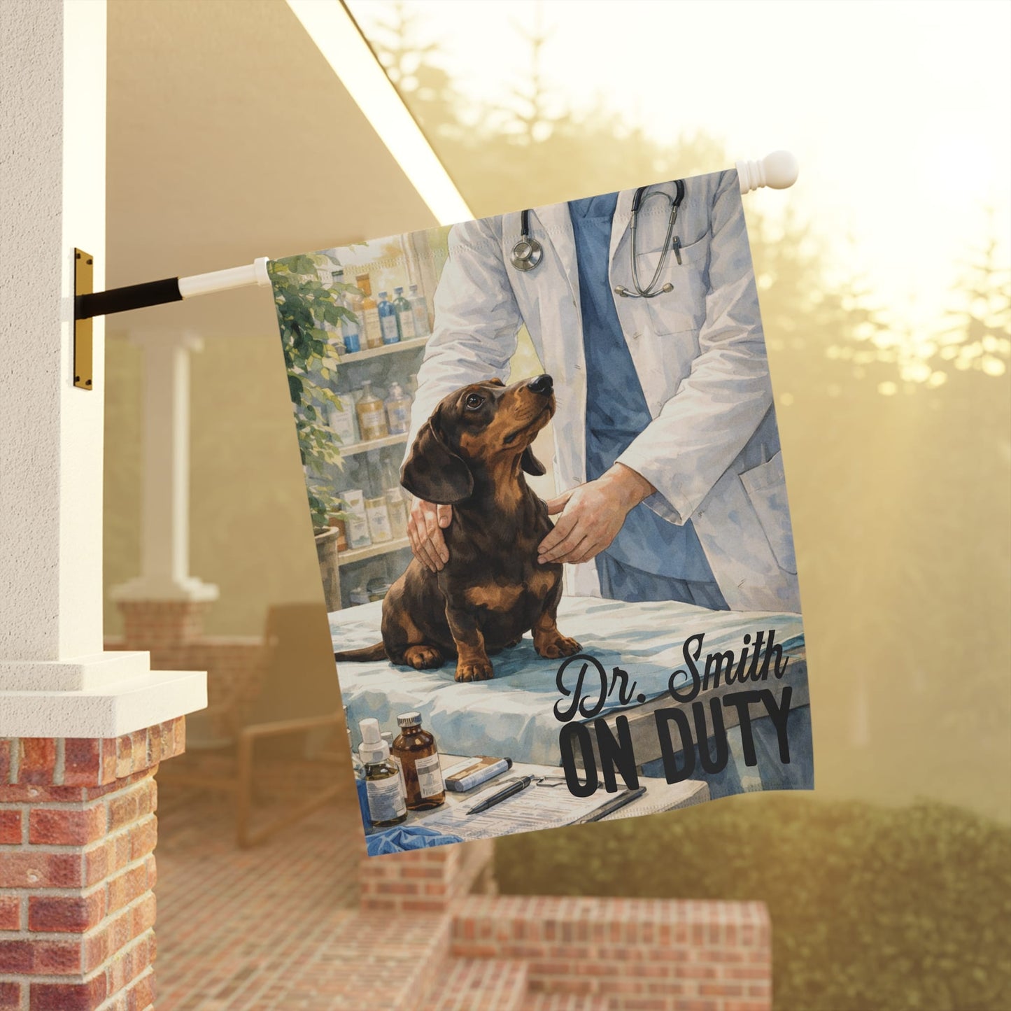 Dachshund Veterinarian Garden Flag