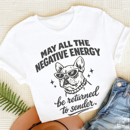 French Bulldog Negative Energry Unisex TShirt White