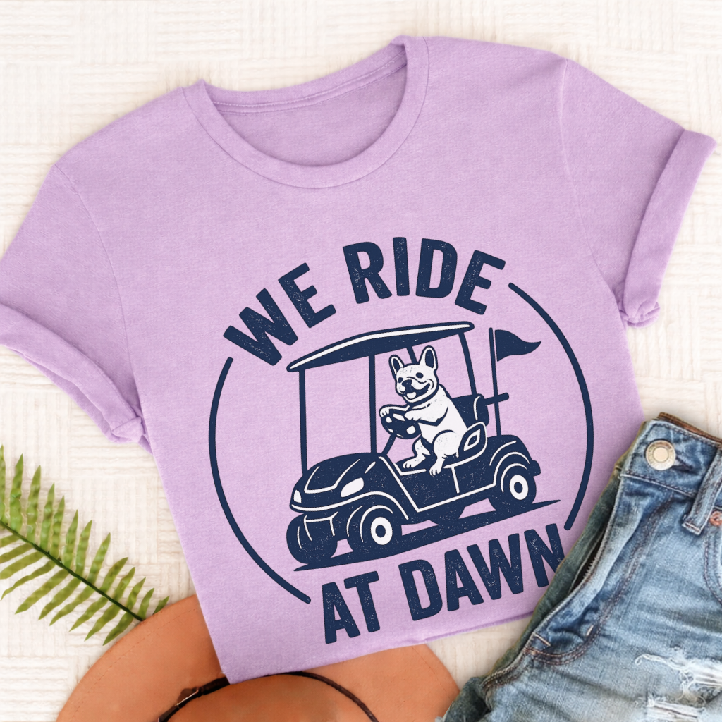 French Bulldog Golf Cart Unisex TShirt Orchid