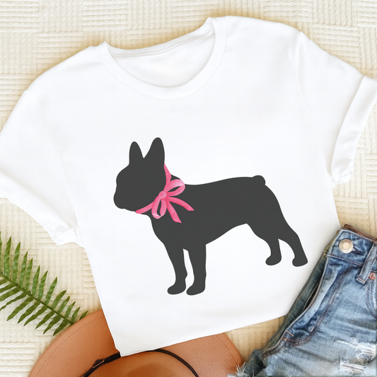 French Bulldog Silhouette Unisex TShirt White