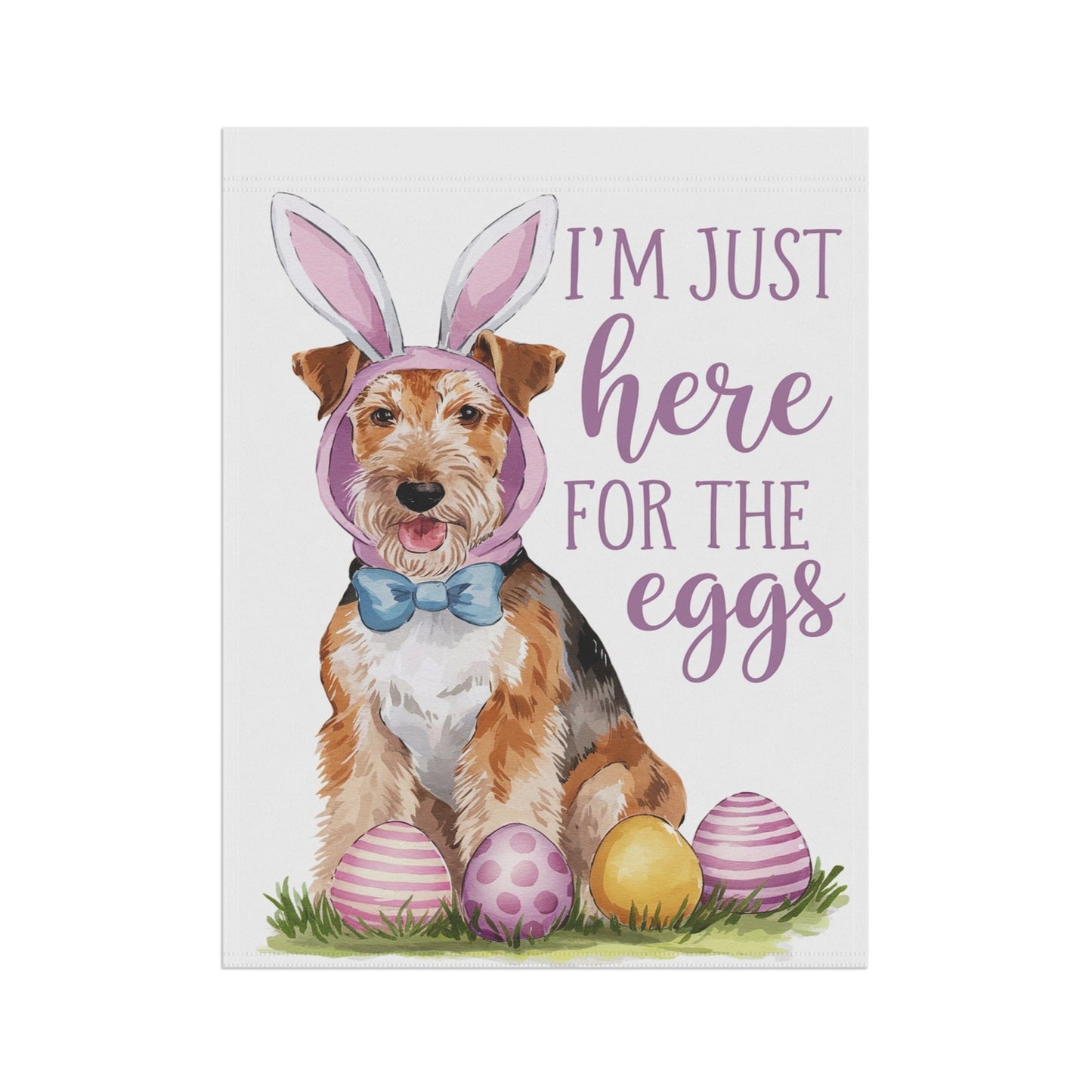 Printify Home Decor Easter Airedale Terrier Dog Lawn Flag, Bunny Rabbit Decor, Spring Funny Garden Flag, Lawn Decor, Gardener Gift, Housewarming, New Home