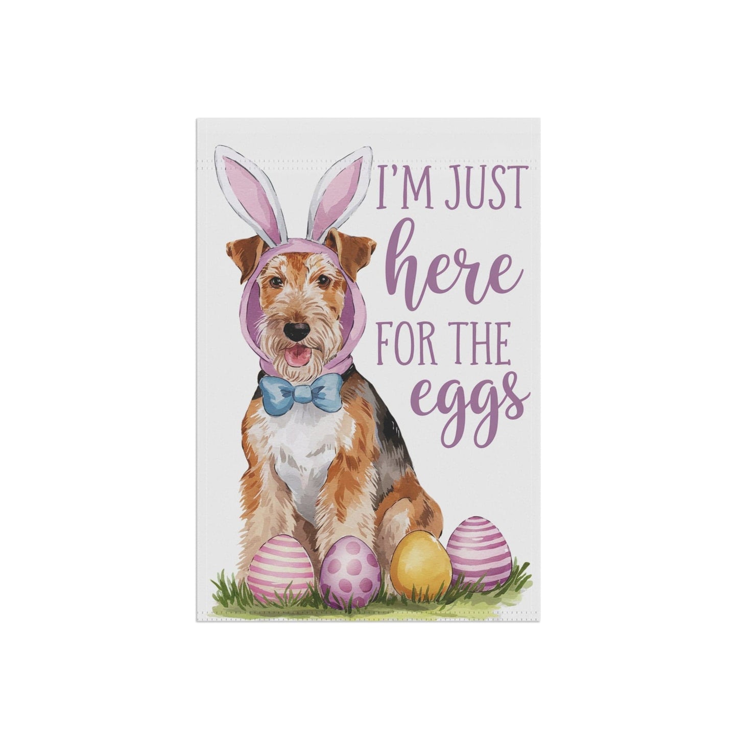 Printify Home Decor Easter Airedale Terrier Dog Lawn Flag, Bunny Rabbit Decor, Spring Funny Garden Flag, Lawn Decor, Gardener Gift, Housewarming, New Home