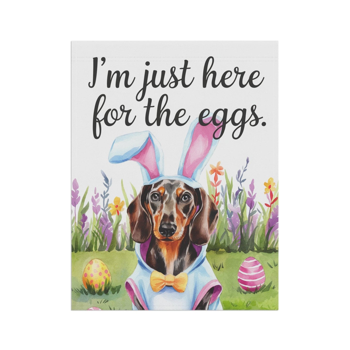 Printify Home Decor Easter Black and Tan Daschshund Yard Flag Home Decorative Garden, Funny Dog Lover Decor