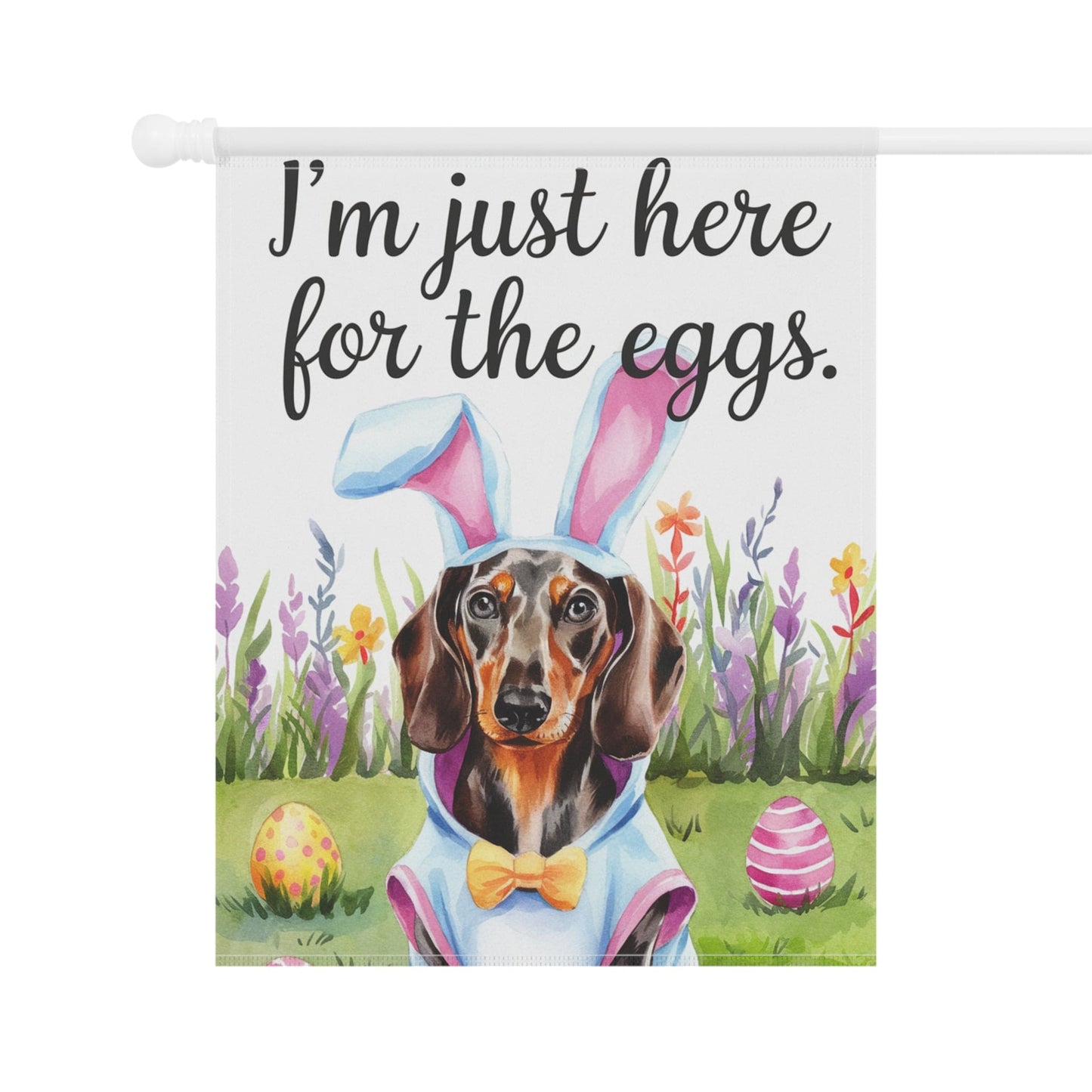 Printify Home Decor Easter Black and Tan Daschshund Yard Flag Home Decorative Garden, Funny Dog Lover Decor