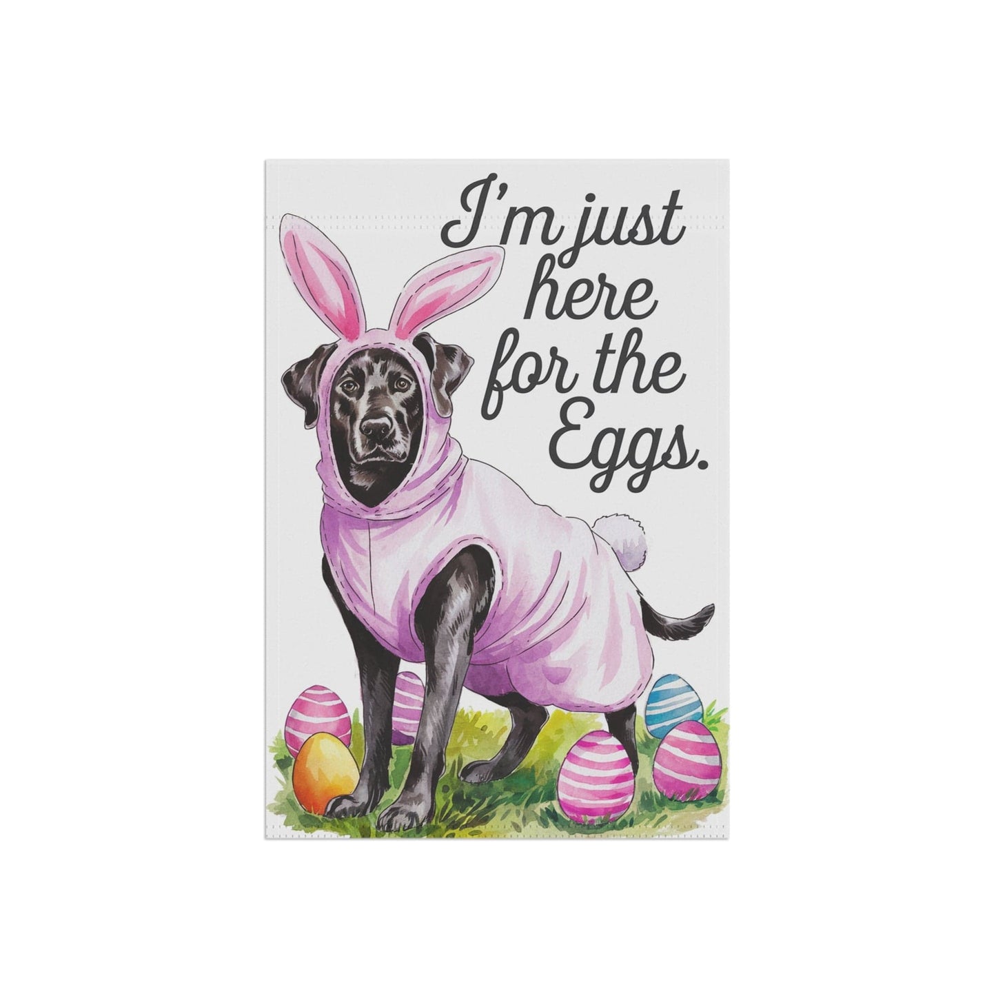 Printify Home Decor Easter Black Labrador Dog Yard Flag, Garden Flag, front yard decor, Gardener Gift