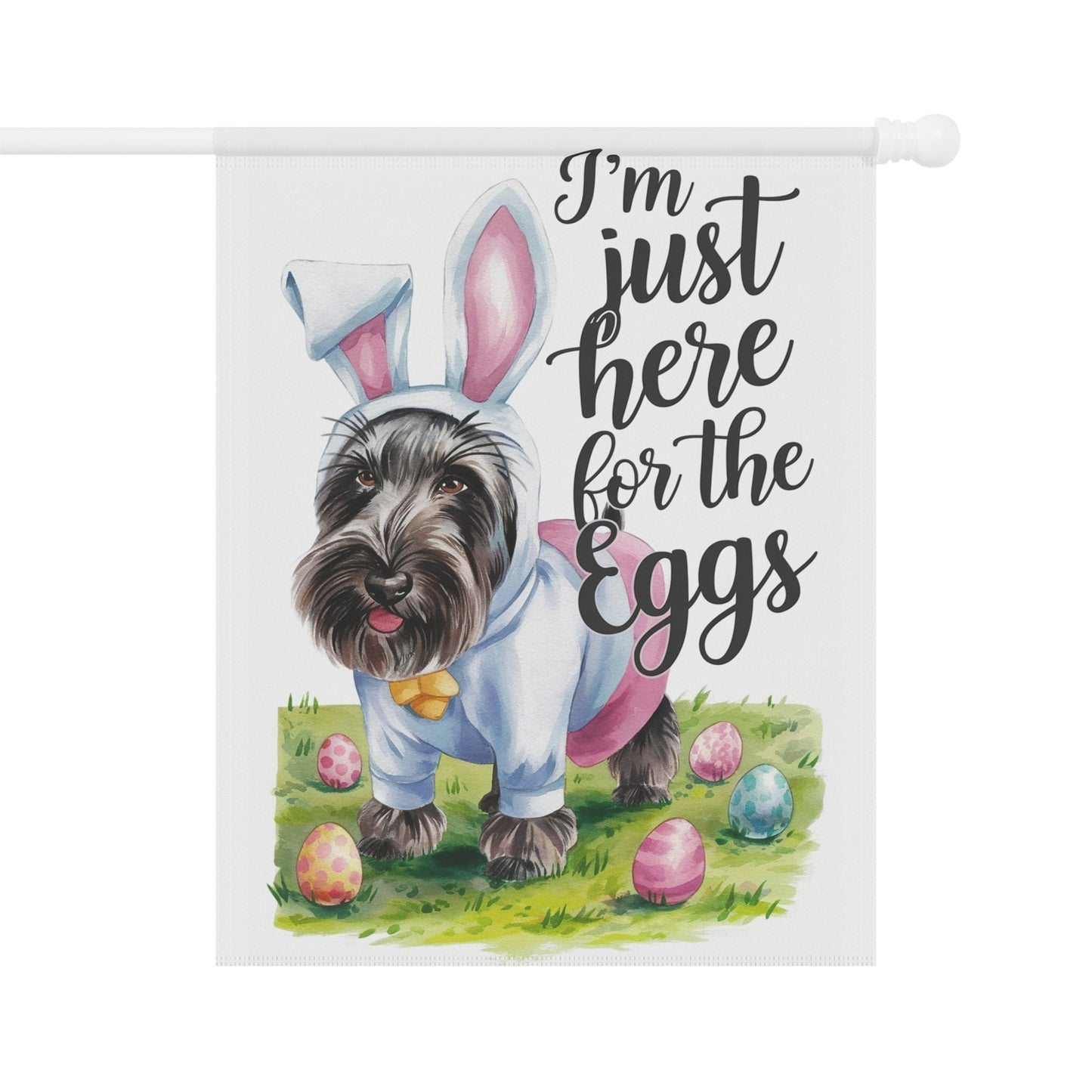 Printify Home Decor 24.5'' × 32'' Easter Black Scottish Terrier Garden Flag, Front Yard Spring Decor, Housewarming Gift