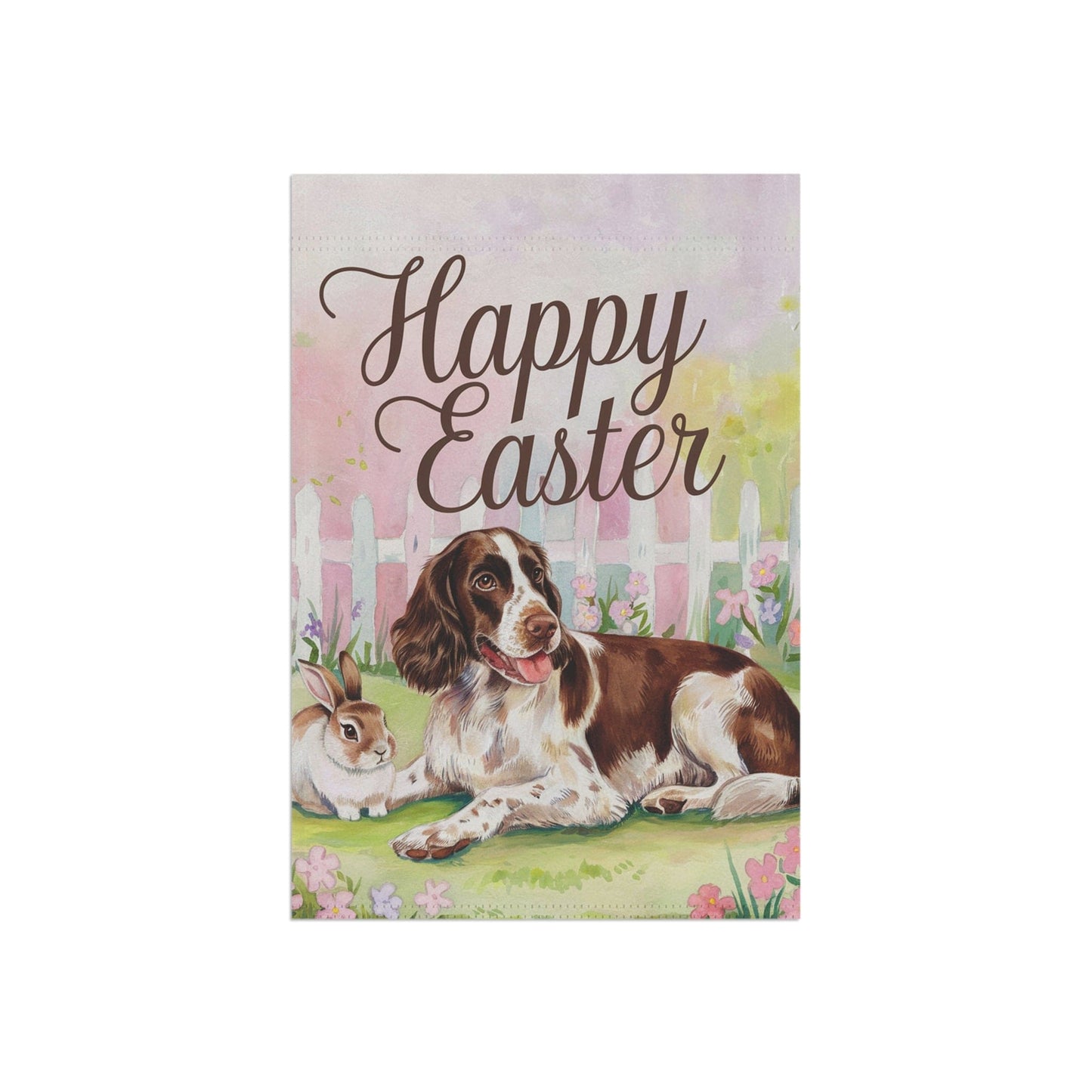 Printify Home Decor Easter Brown Springer Spaniel Garden Flag, Spring Front Yard Spring Decor, Housewarming Gift