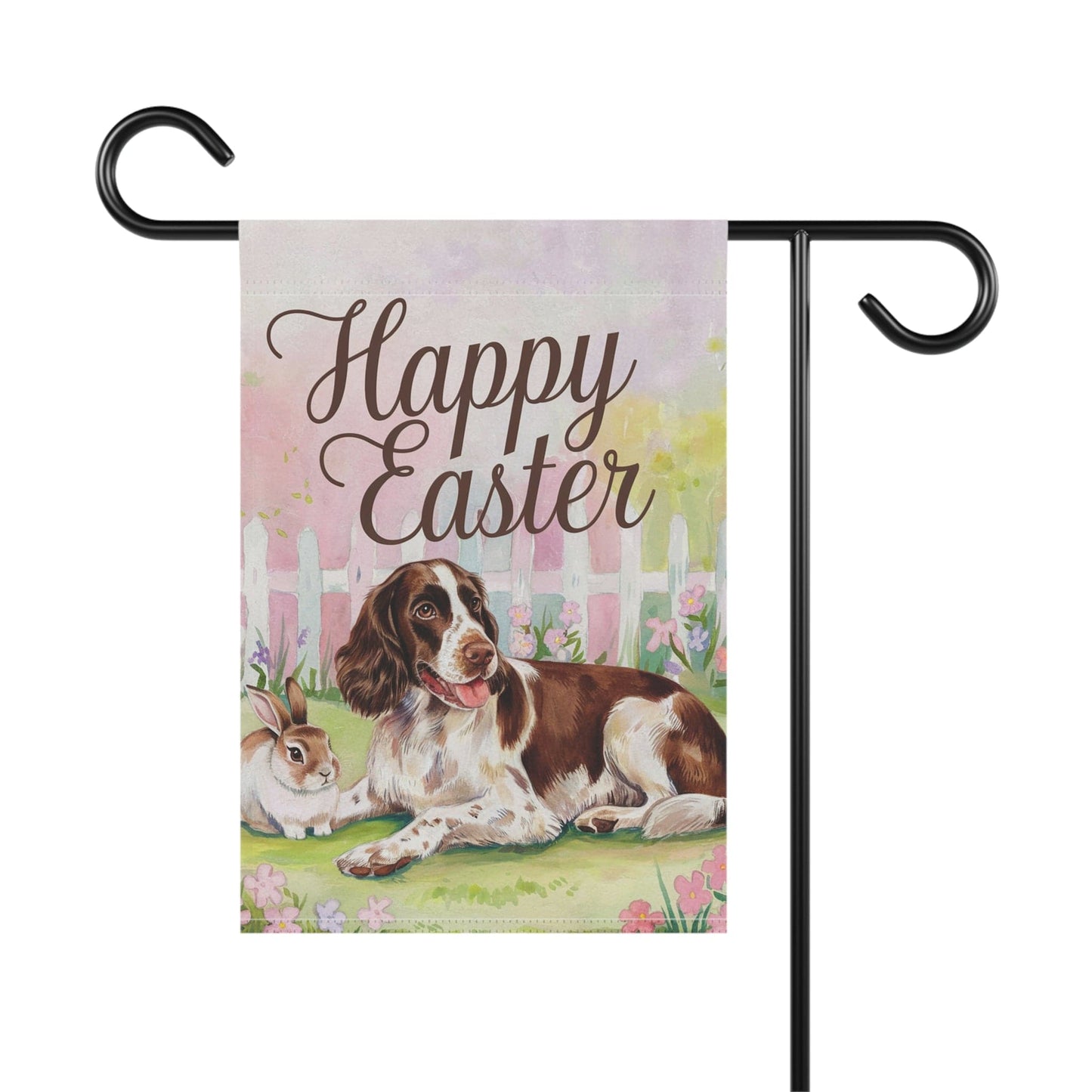 Printify Home Decor Easter Brown Springer Spaniel Garden Flag, Spring Front Yard Spring Decor, Housewarming Gift