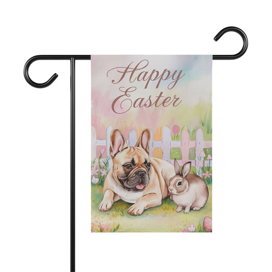 Fawn French Bulldog Easter Garden Flag