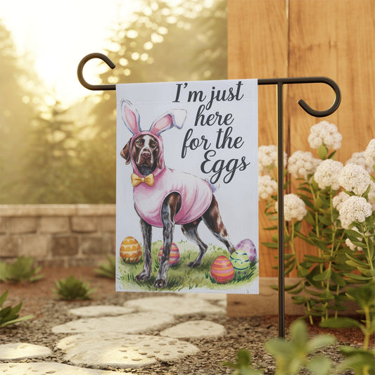 Easter German Shorthaired Pointer Yard Flag, Watercolor Funny Garden Flag