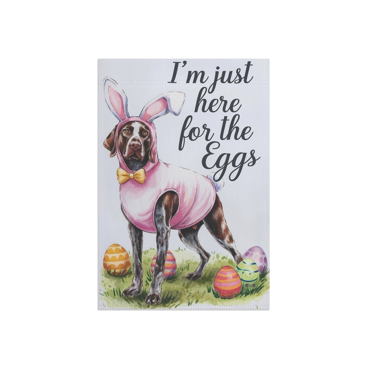 Printify Home Decor Easter German Shorthaired Pointer Yard Flag, Watercolor Funny Garden Flag