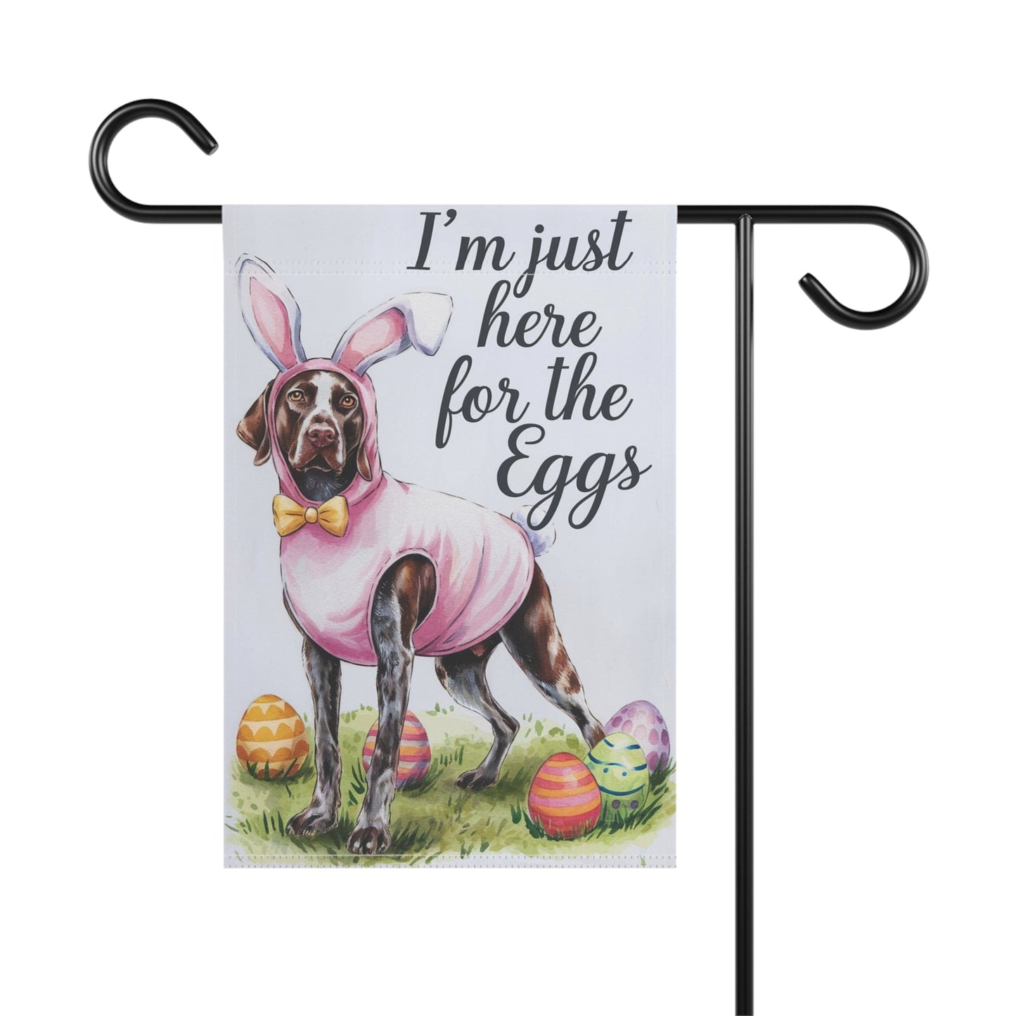 Printify Home Decor Easter German Shorthaired Pointer Yard Flag, Watercolor Funny Garden Flag