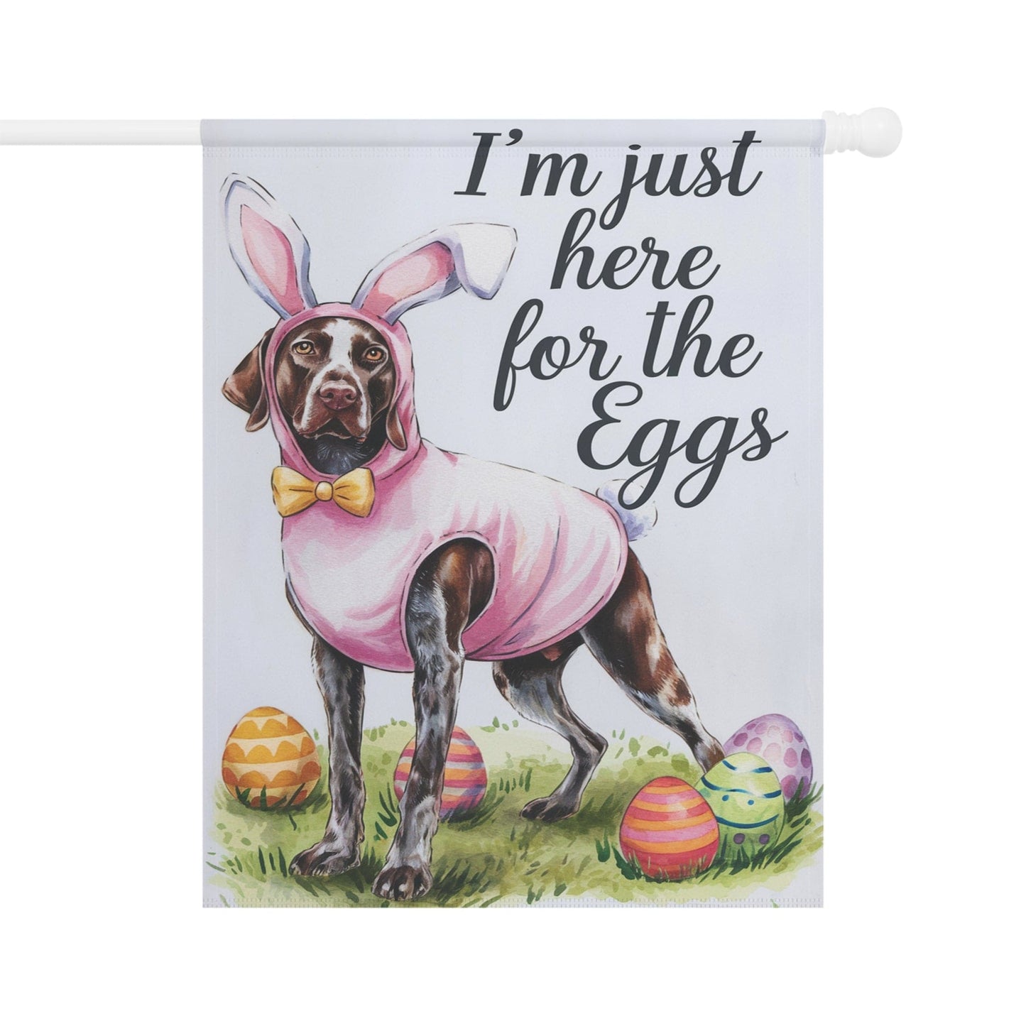 Printify Home Decor 24.5'' × 32'' Easter German Shorthaired Pointer Yard Flag, Watercolor Funny Garden Flag