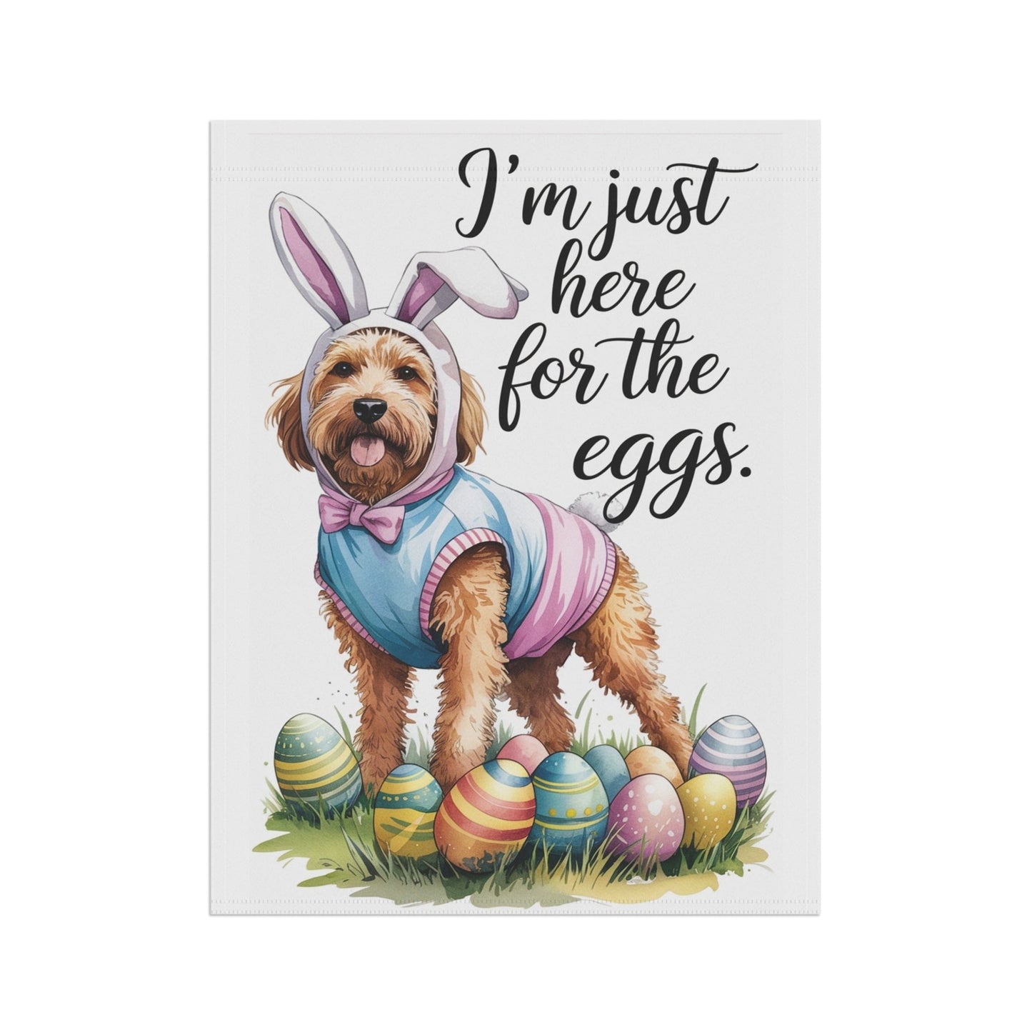 Printify Home Decor Easter Goldendoodle Yard Flag, Colorful Festive Funny Garden Flag, Spring Lawn Decor