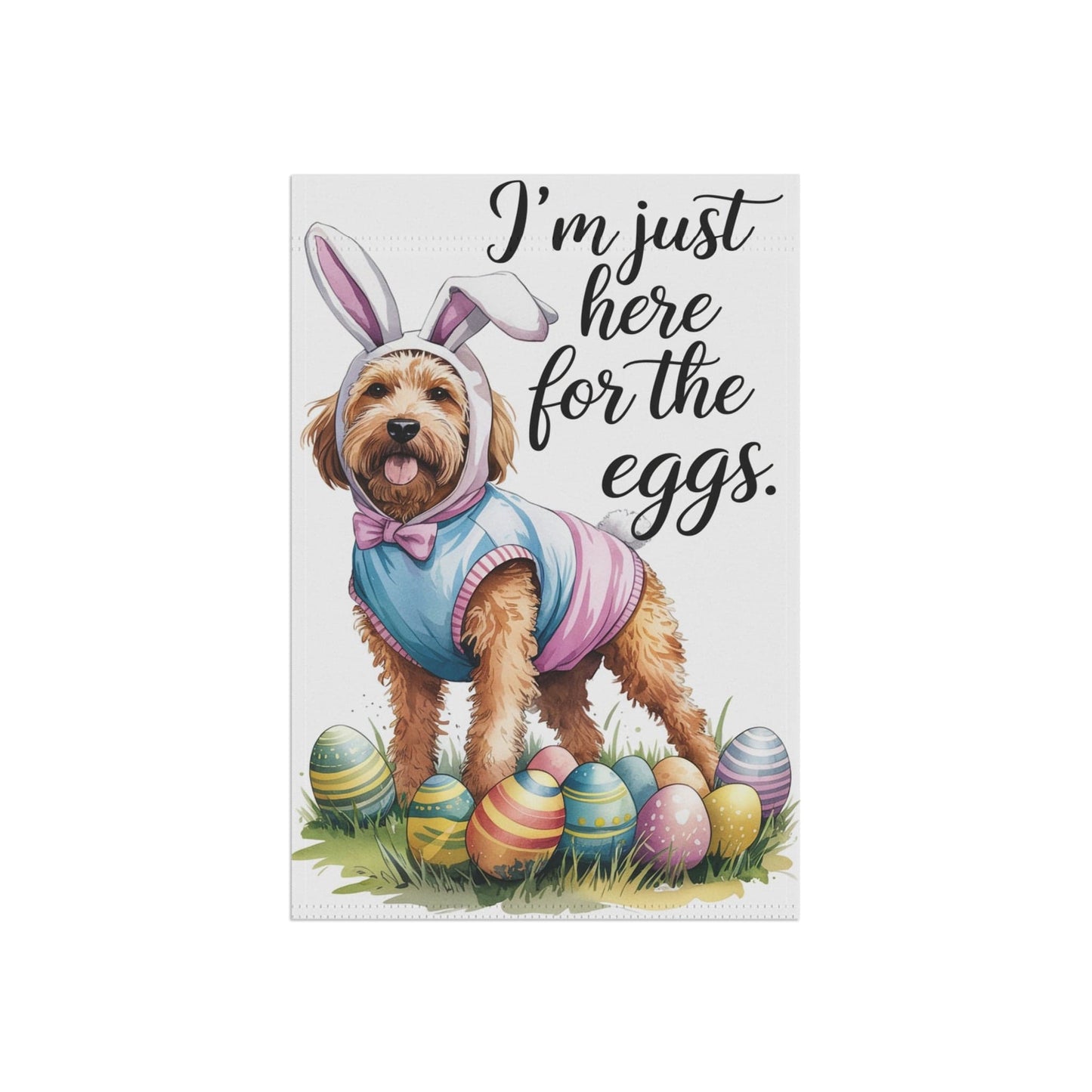 Printify Home Decor Easter Goldendoodle Yard Flag, Colorful Festive Funny Garden Flag, Spring Lawn Decor