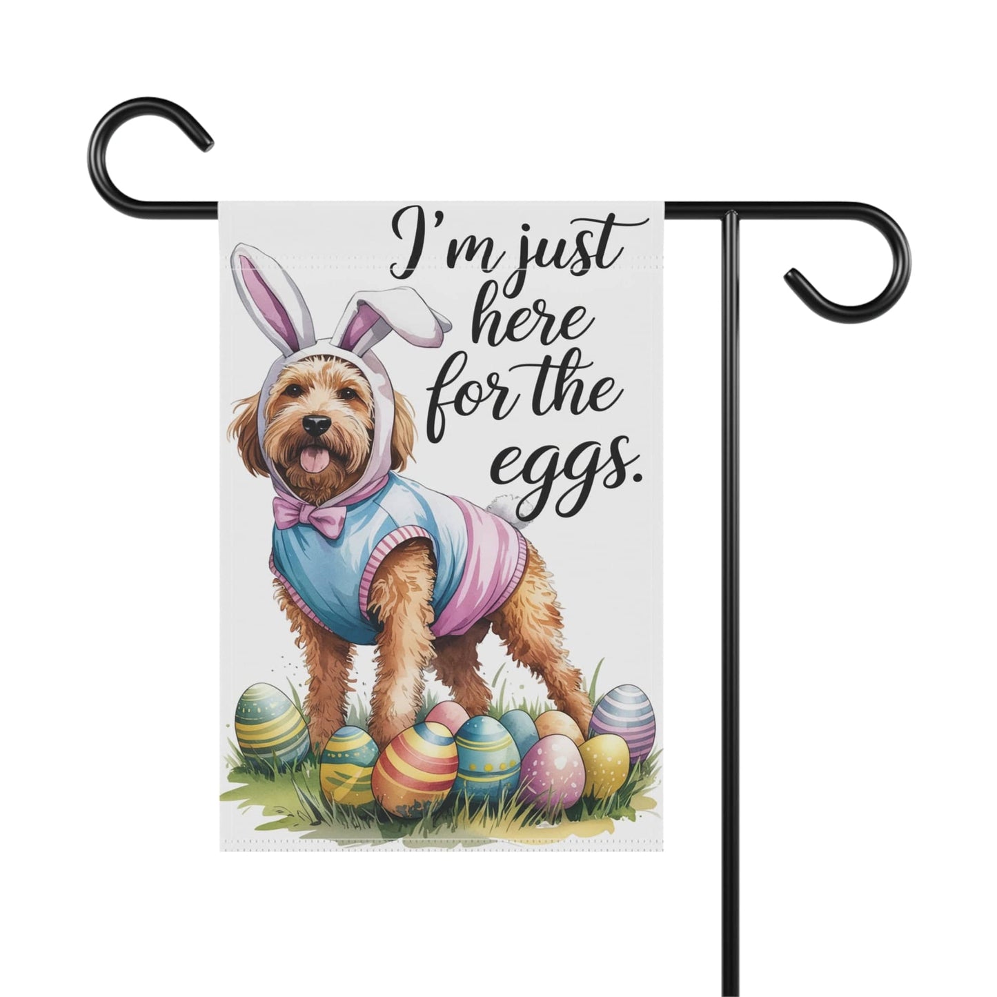 Printify Home Decor Easter Goldendoodle Yard Flag, Colorful Festive Funny Garden Flag, Spring Lawn Decor