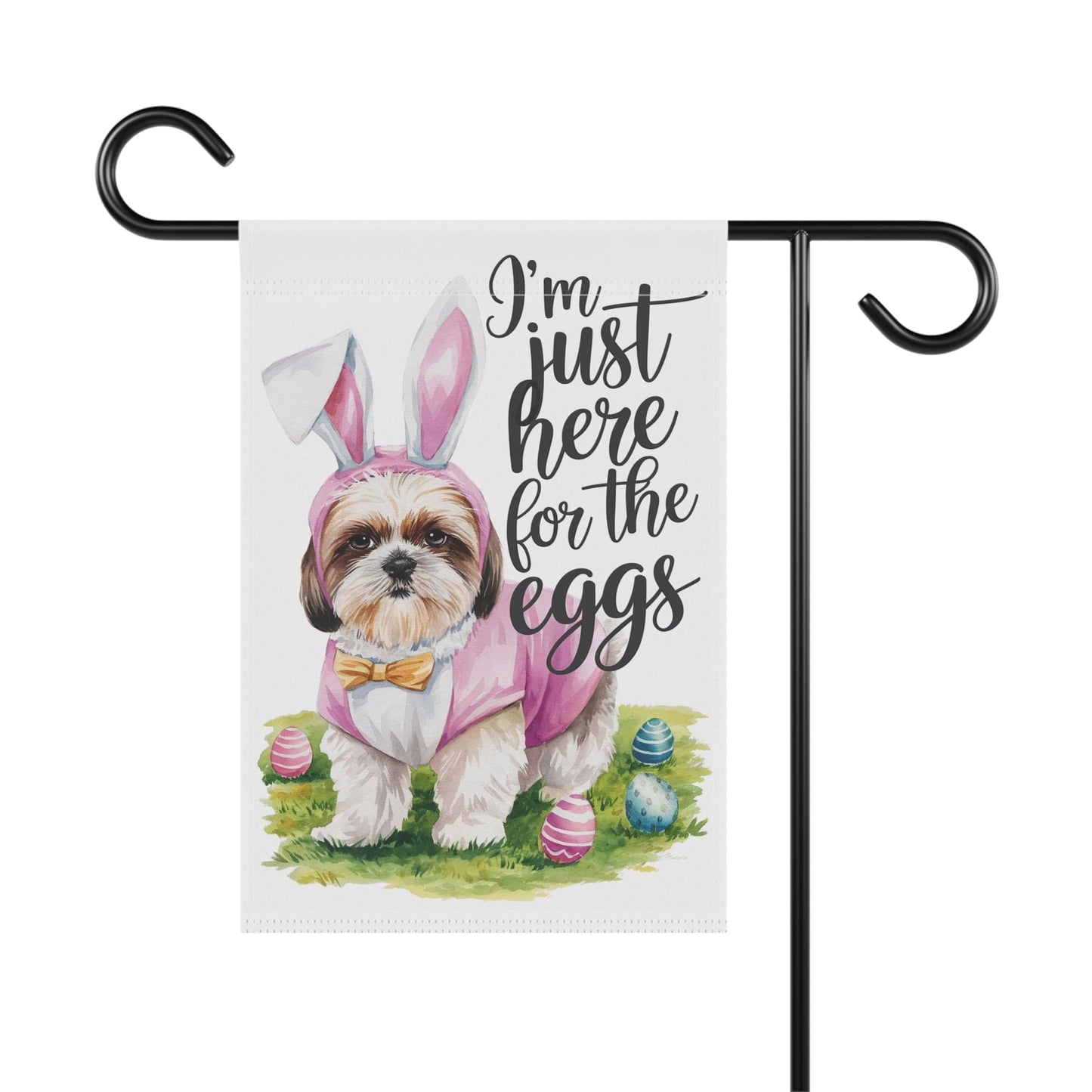 Printify Home Decor Easter Shih Tzu Dog Garden Flag, Front Yard Spring Decor, Housewarming Gardener Gift