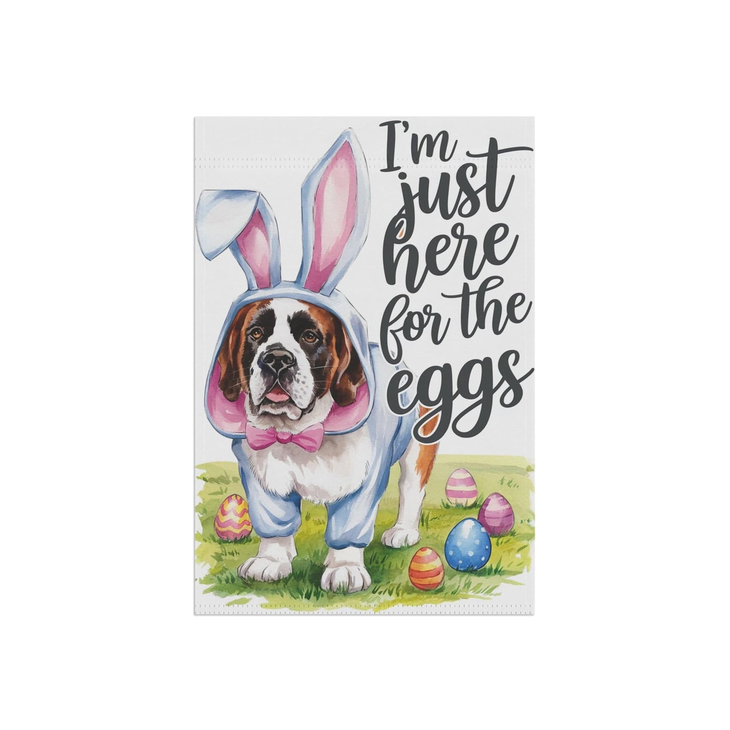 Printify Home Decor Easter St. Bernard Garden Flag, Spring Front Yard Art, Housewarming Gardener Gift