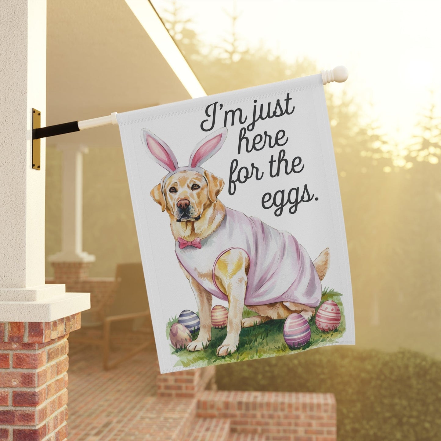 Easter Yellow Labrador Yard Flag, Holiday Pet Dog Garden Flag, Front Yard Decor