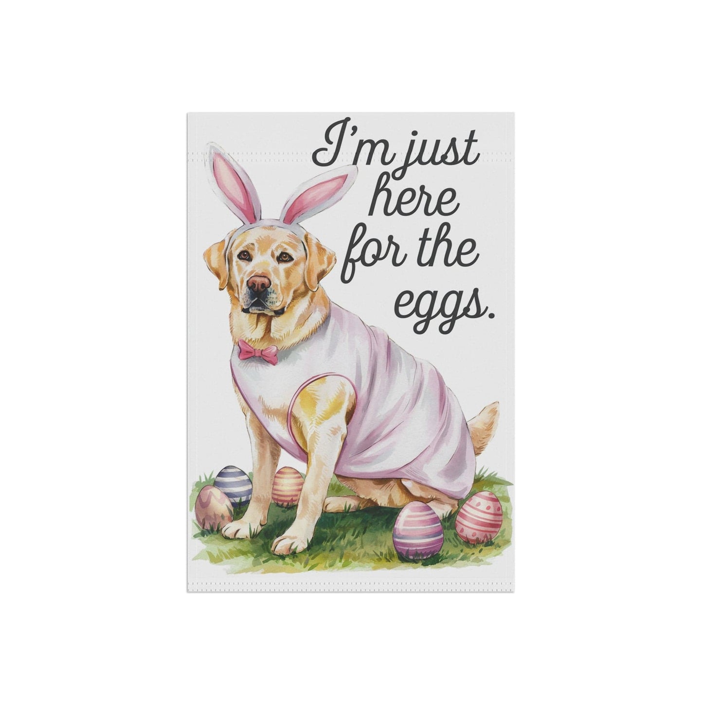 Printify Home Decor Easter Yellow Labrador Yard Flag, Holiday Pet Dog Garden Flag, Front Yard Decor