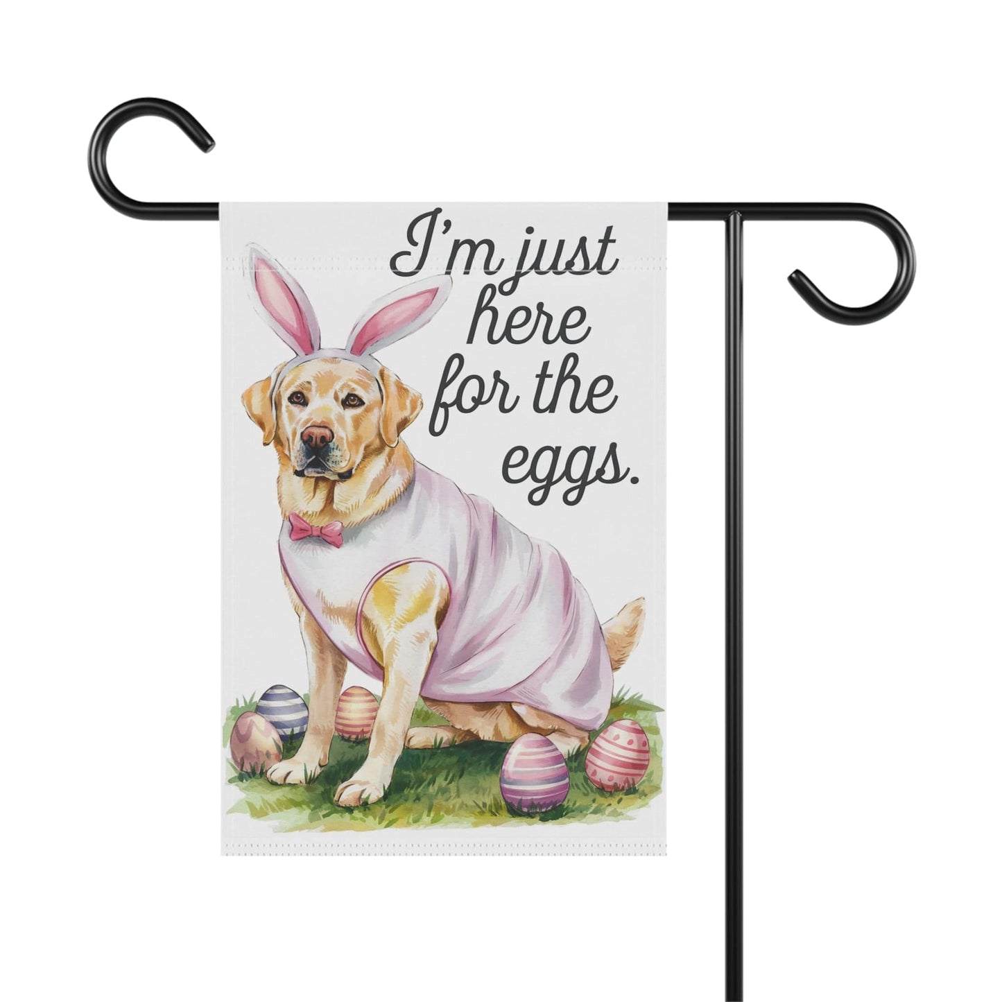 Printify Home Decor Easter Yellow Labrador Yard Flag, Holiday Pet Dog Garden Flag, Front Yard Decor