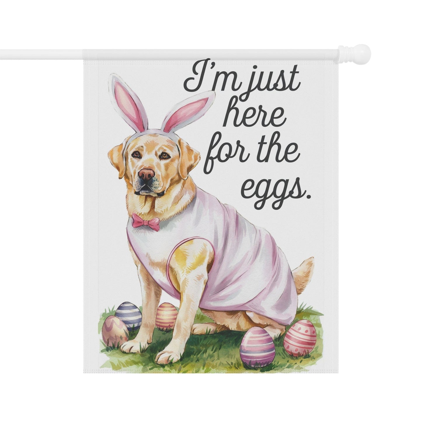 Printify Home Decor 24.5'' × 32'' Easter Yellow Labrador Yard Flag, Holiday Pet Dog Garden Flag, Front Yard Decor