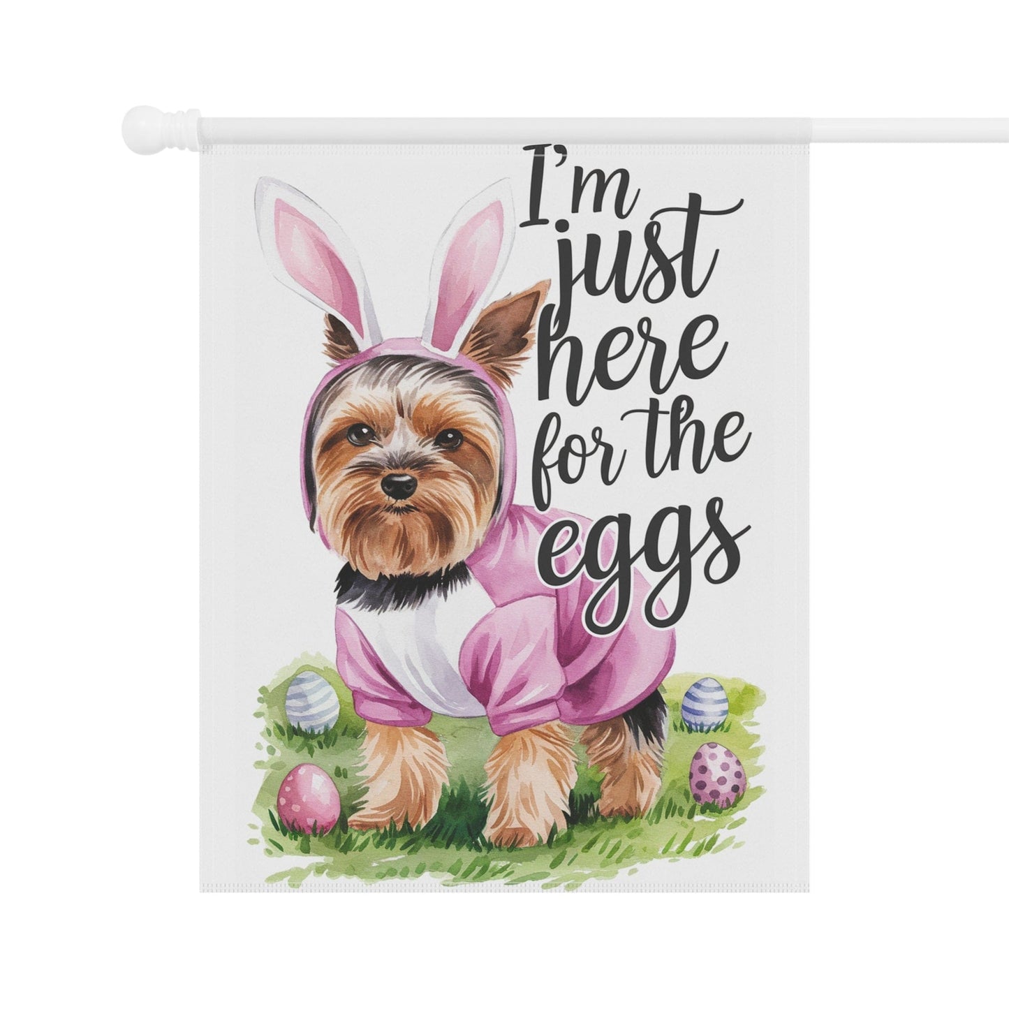 Printify Home Decor Easter Yorkie Yorkshire Terrier Garden Flag, Dog Front Yard Spring Decor, Housewarming
