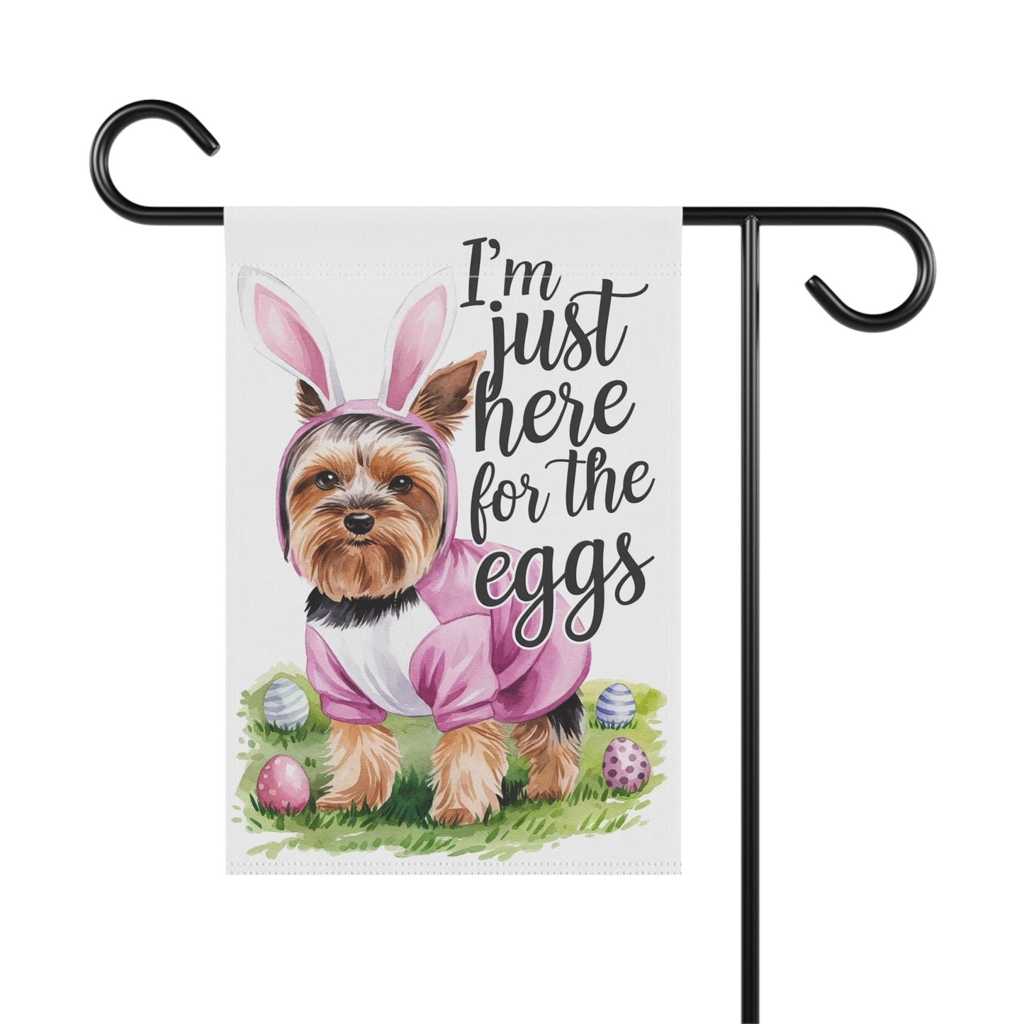 Printify Home Decor Easter Yorkie Yorkshire Terrier Garden Flag, Dog Front Yard Spring Decor, Housewarming