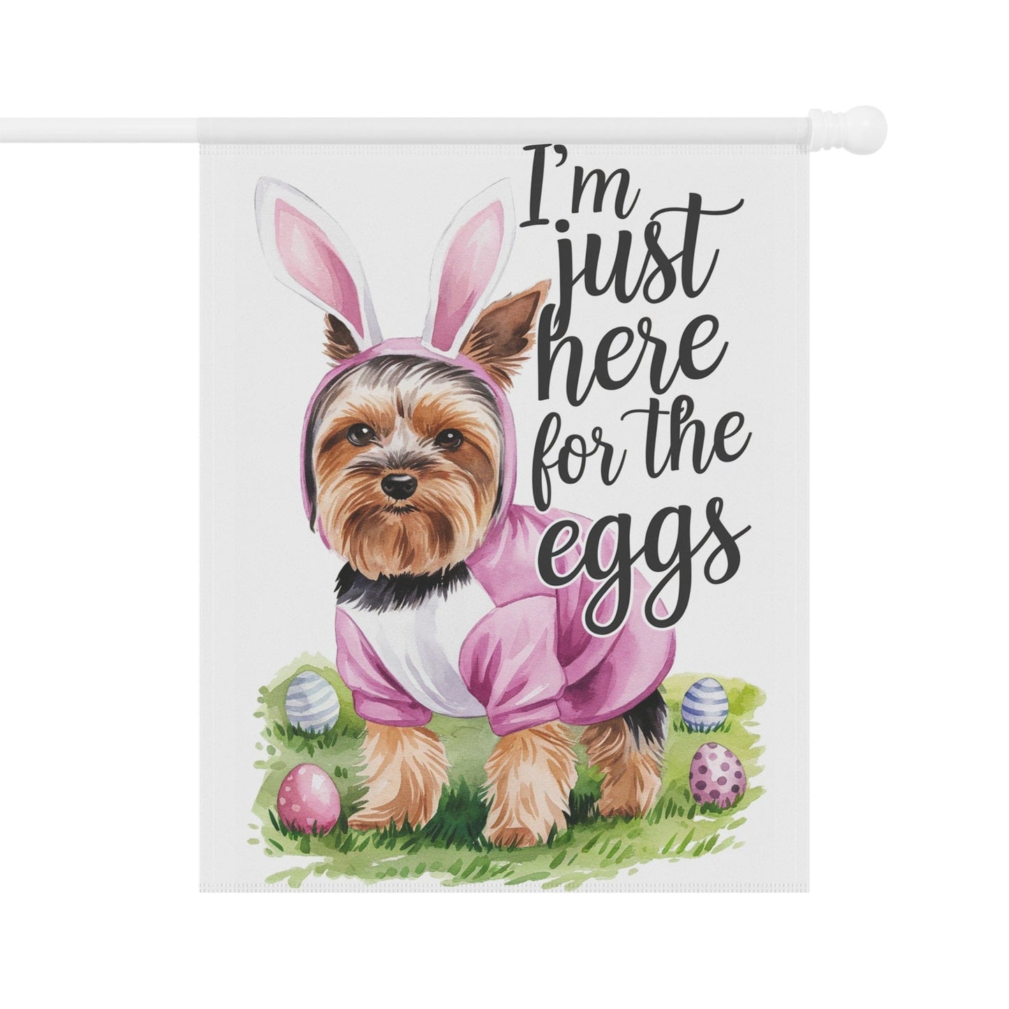 Printify Home Decor 24.5'' × 32'' Easter Yorkie Yorkshire Terrier Garden Flag, Dog Front Yard Spring Decor, Housewarming