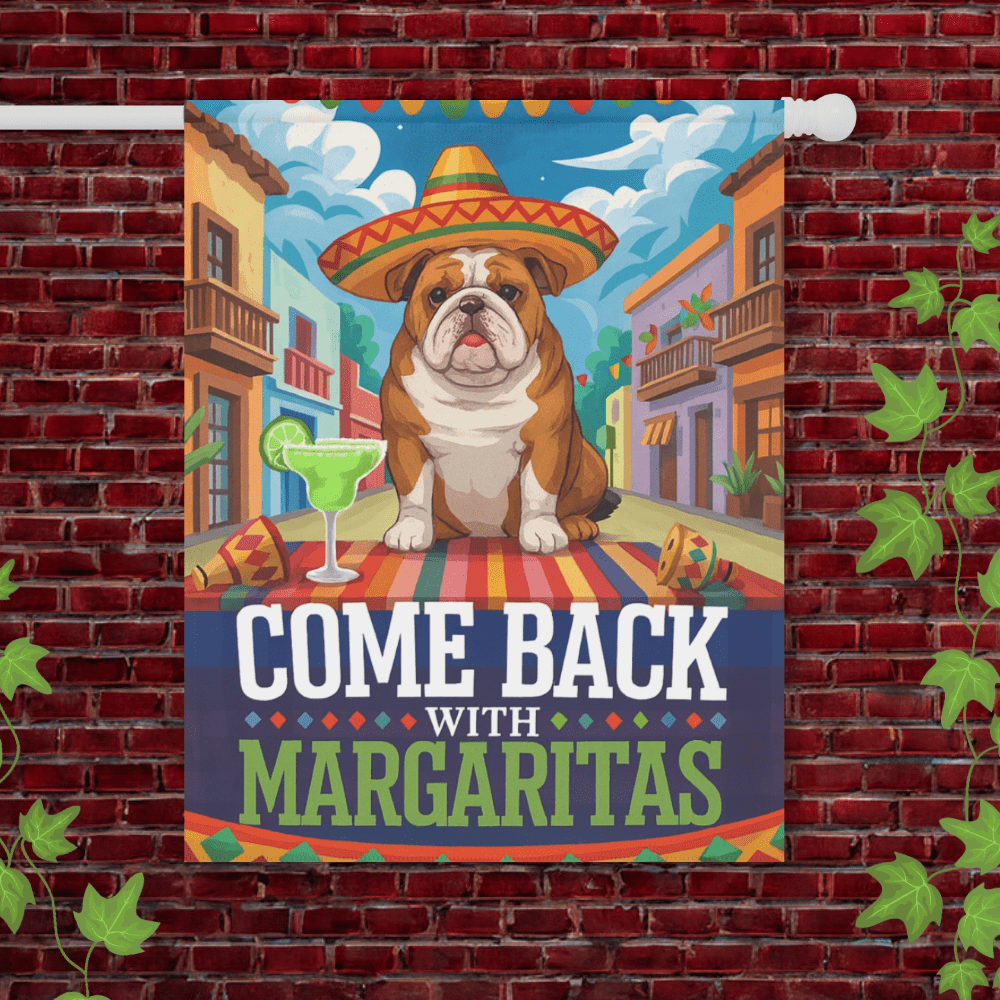 Printify Garden Flag 24.5'' × 32'' English Bulldog Cinco de Mayo Garden Flag