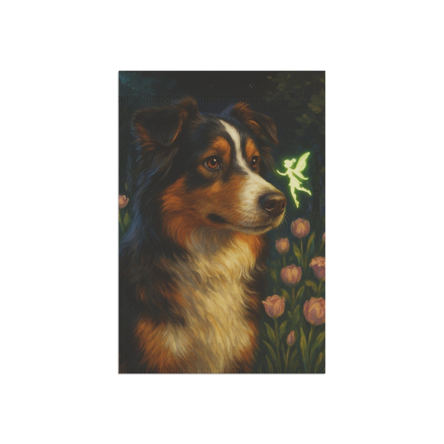 Printify Home Decor Fairy Garden Banner, Australian Shepherd Flag, Tinkerbell Housewarming Yard Sign, Moving Gift