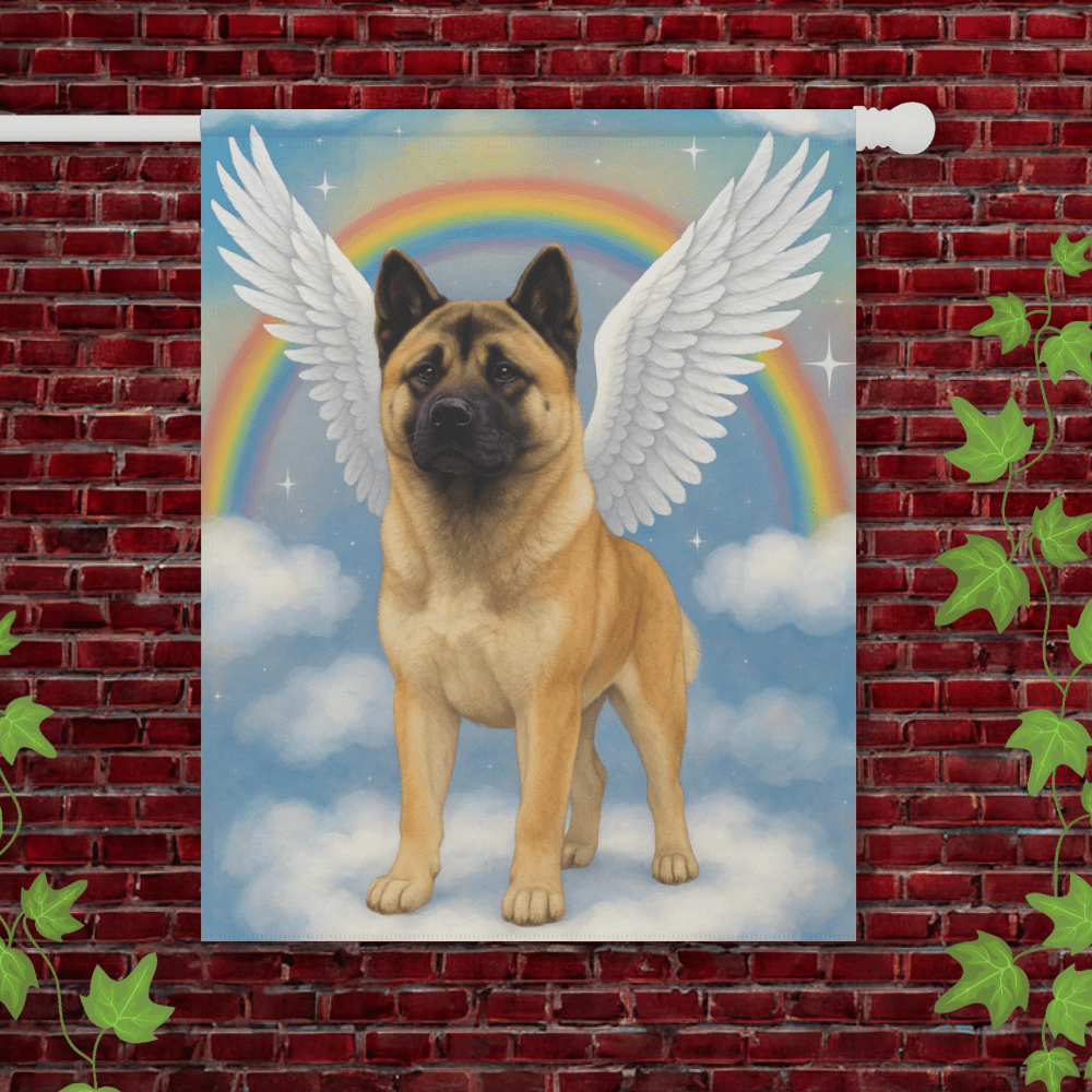 Printify Garden Flag 24.5'' × 32'' Fawn American Akita Angel Garden Flag
