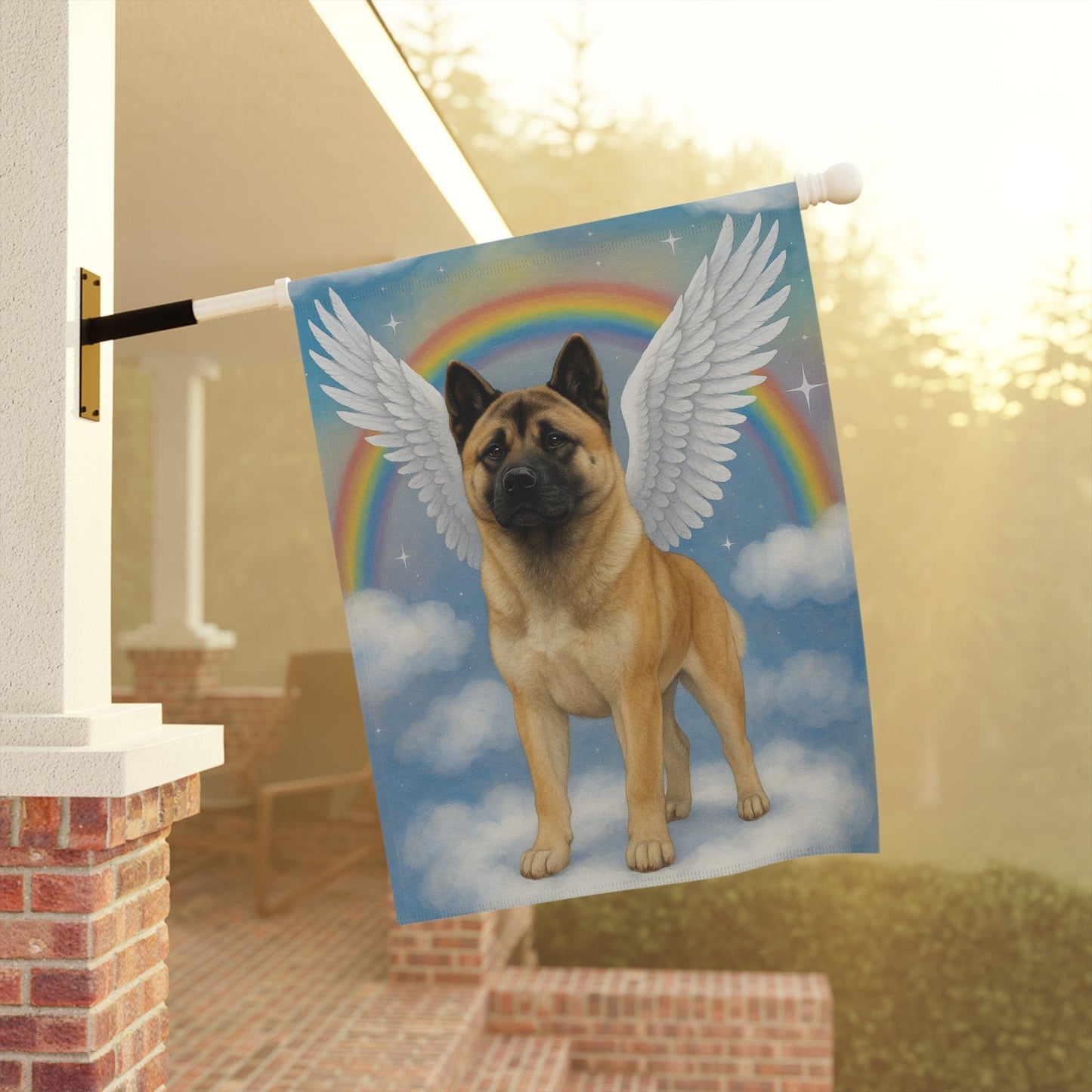 Fawn American Akita Angel Garden Flag