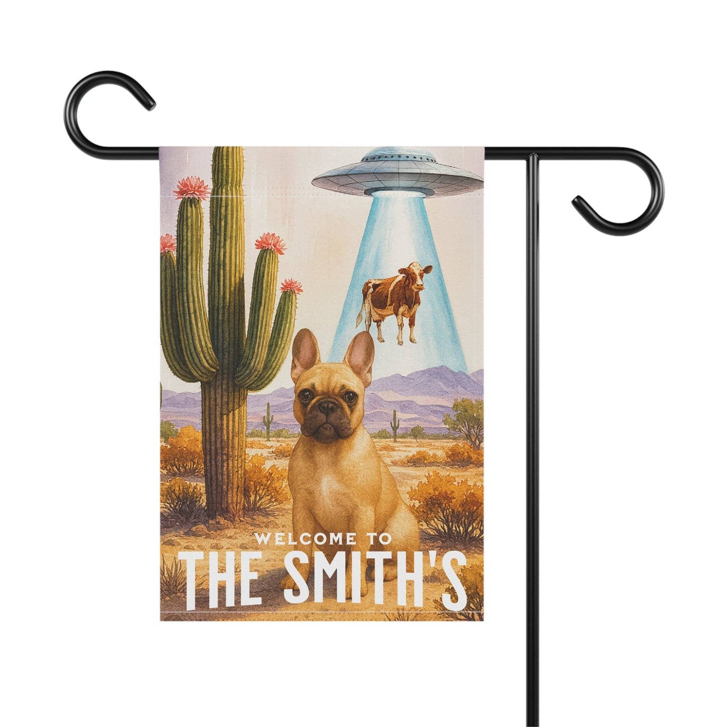Printify Garden Flag Fawn French Bulldog Aliens Garden Flag