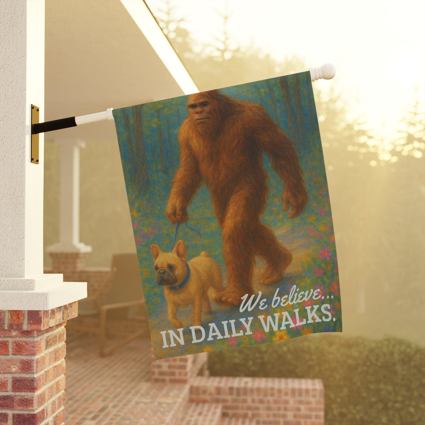 Printify Garden Flag Fawn French Bulldog Bigfoot Garden Flag