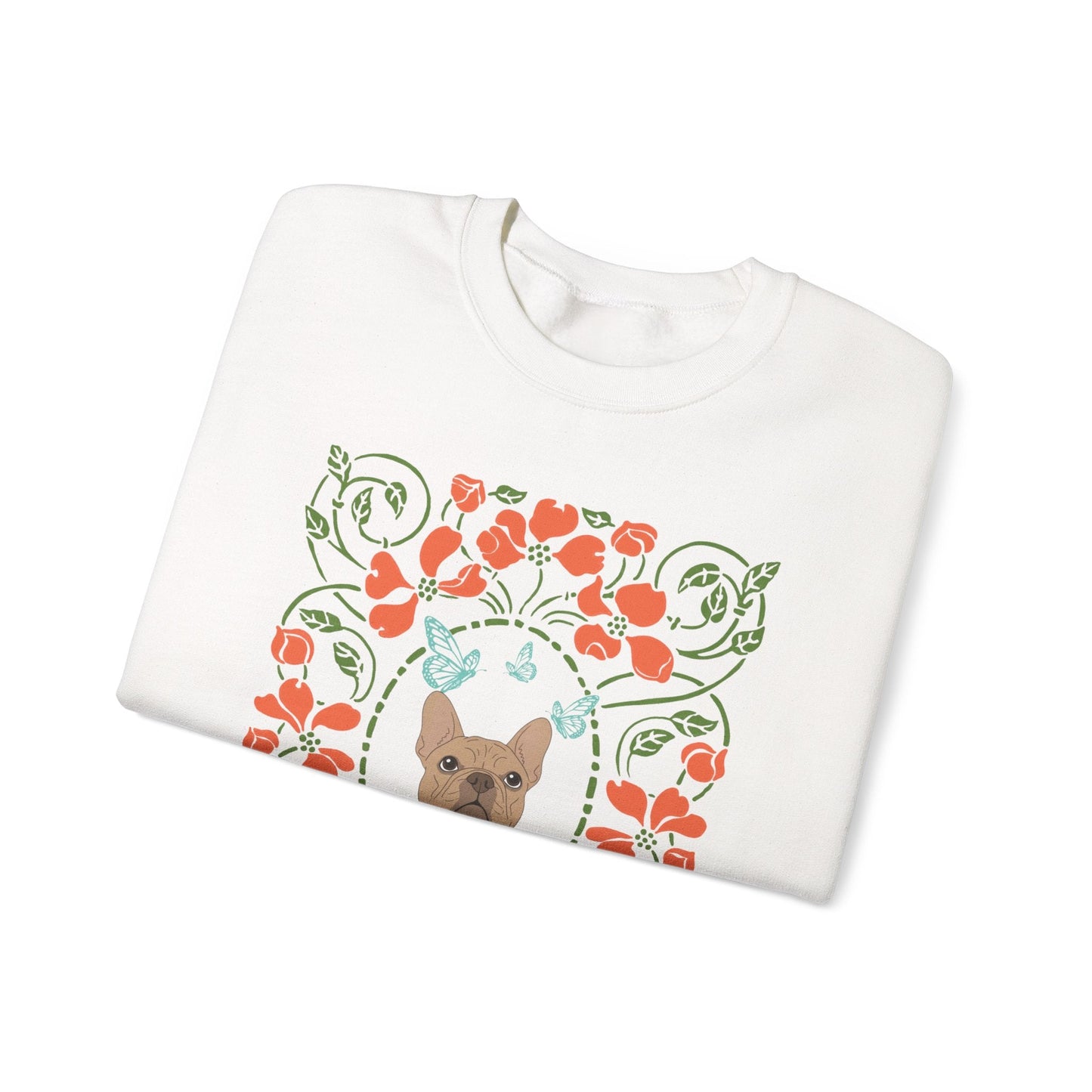 Fawn French Bulldog Butterfly Frame Sweatshirt