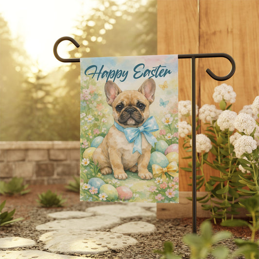 Fawn French Bulldog Easter Coquette Garden Yard Flag
